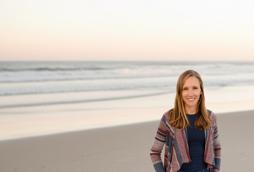 Kathryn Hansen on the beach